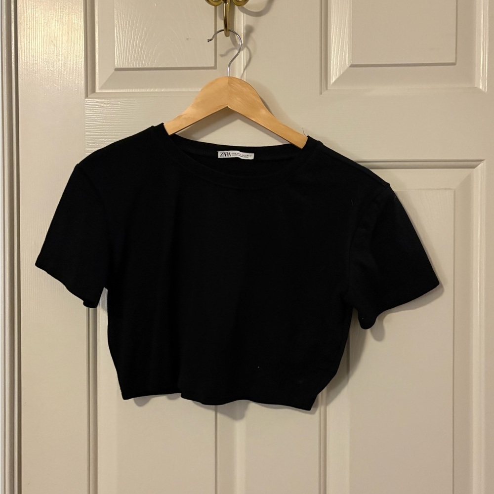 Zara Large Classic Black Crop Top